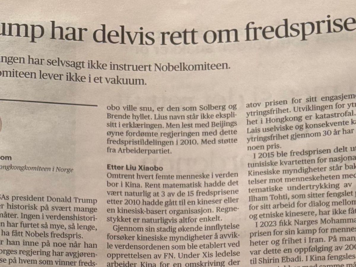 Trump har delvis rett om&nbsp;fredsprisen